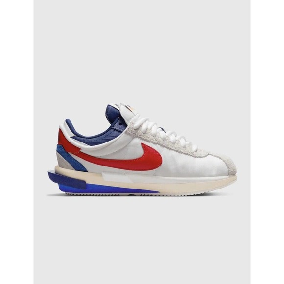 Nike x Sacai Zoom Cortez 4.0 Mens 10.5 OG White Red Blue DQ0581-100 DS - Picture 3 of 6